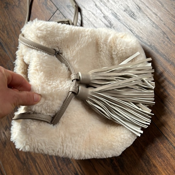 Urban Renewal Cream Faux Fur Tassel Purse - Picture 3 of 10